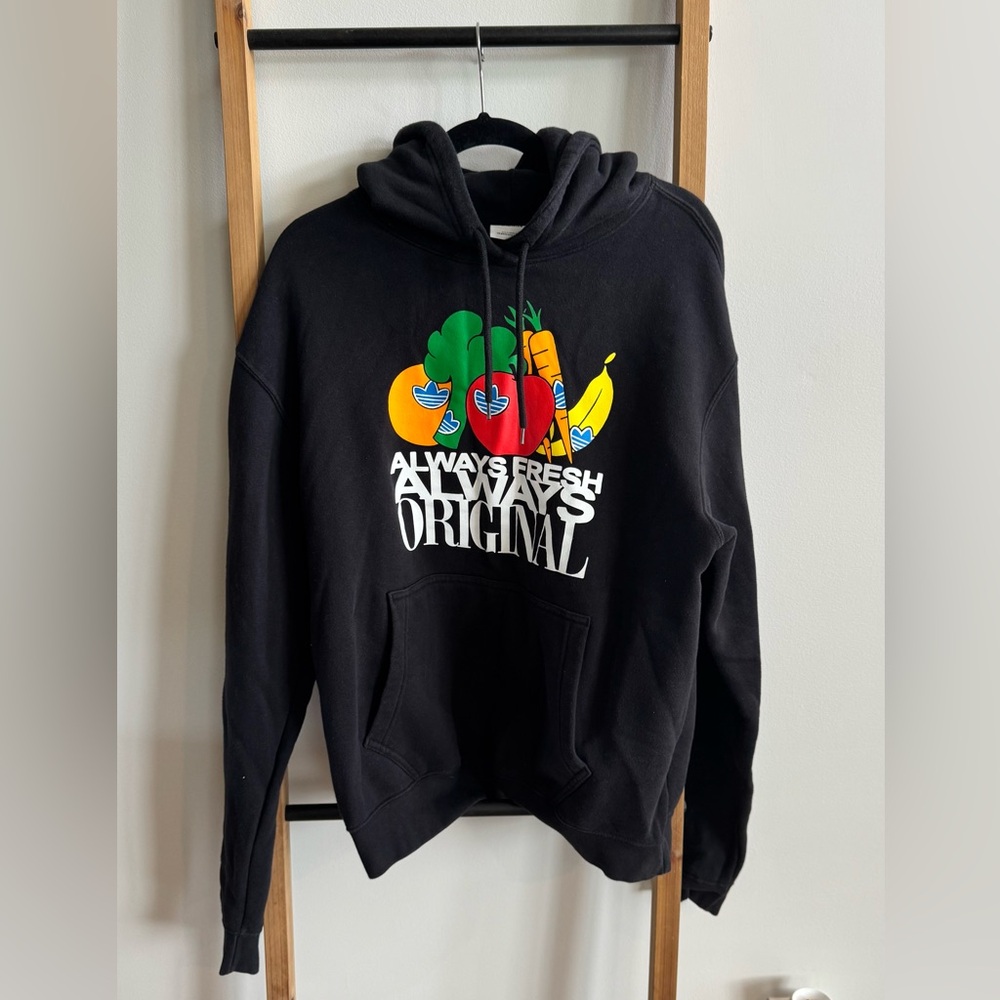 Adidas Black Hoodie with Colorful Graphic